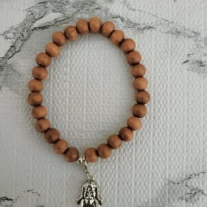 Mohanji Sandalwood Bead Bracelet with Divine Charm